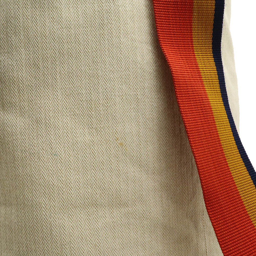 HERMES Cavalier Shoulder Bag, Body Canvas, Natural, Orange, Yellow, Navy - Picture 8 of 9